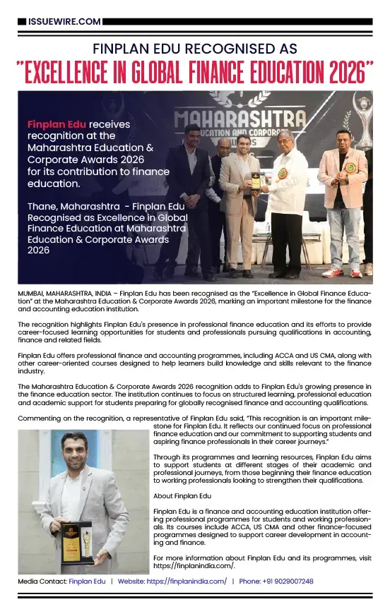 Finplan Edu Recognised as "Excellence in Global Finance Education 2026"